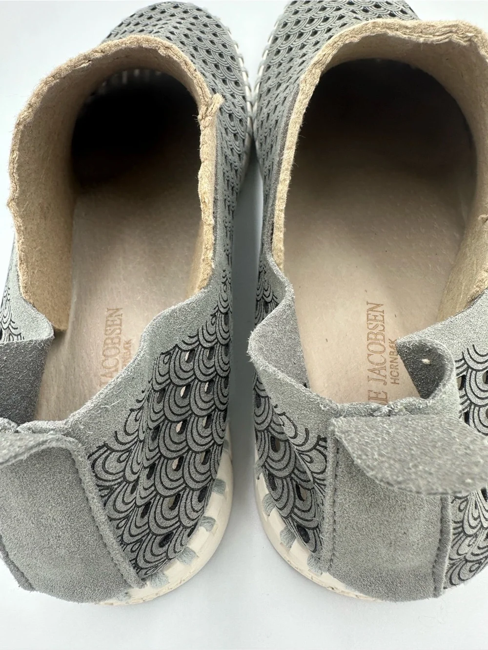 Ilse Jacobsen Slip on Size 41 Tulip Gray Nubuck Suede Shoes Perforated Comfort